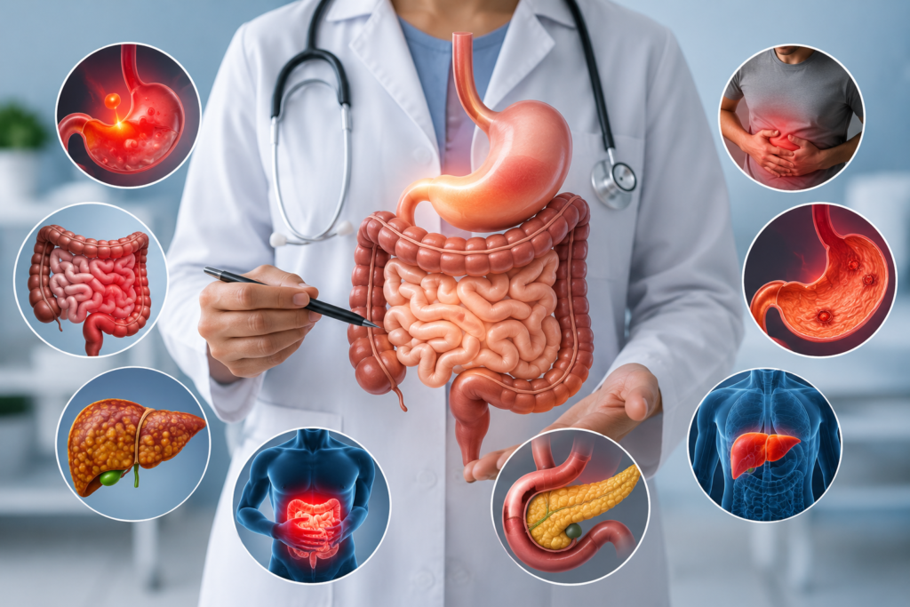 Common Digestive Disorders Treated by the Best Gastroenterologist in Faridabad
